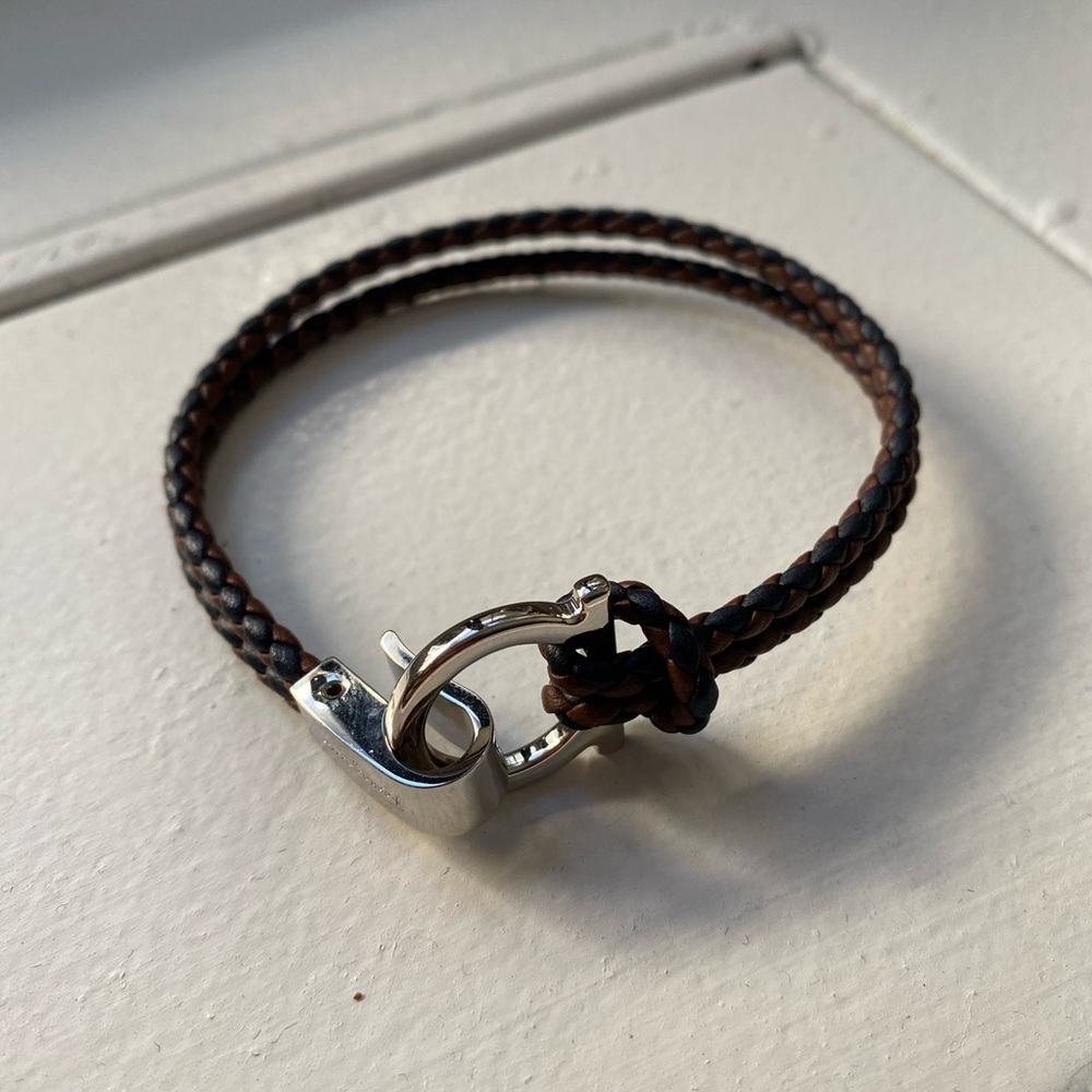 Salvatore Ferragamo Braided Double Wrap Bracelet
